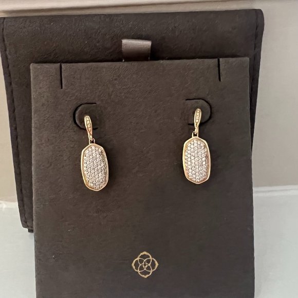 Kendra Scott Jewelry - Kendra Scott Lee Earrings in Pave Diamond & 14k Yellow Gold